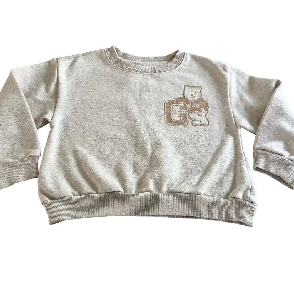 GAP Boys Ecru Logo Pullover Sweatshirt size 5